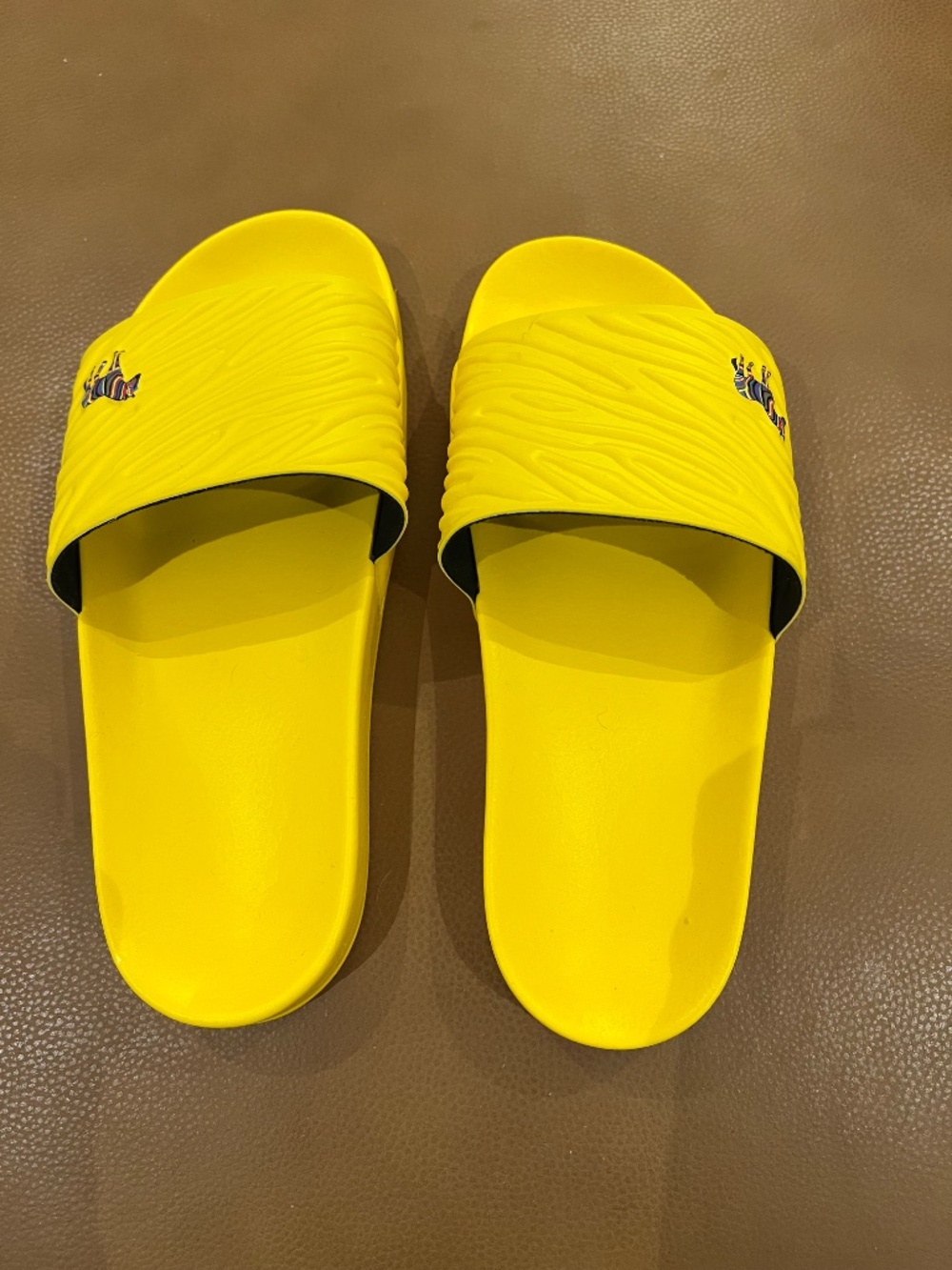 Paul Smith Yellow Zebra Slide Sandals - Picture 2 of 5